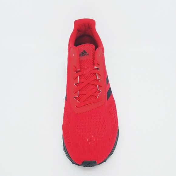 Adidas Mens Boost Red Black Lace Up Running Shoes - Picture 4 of 8